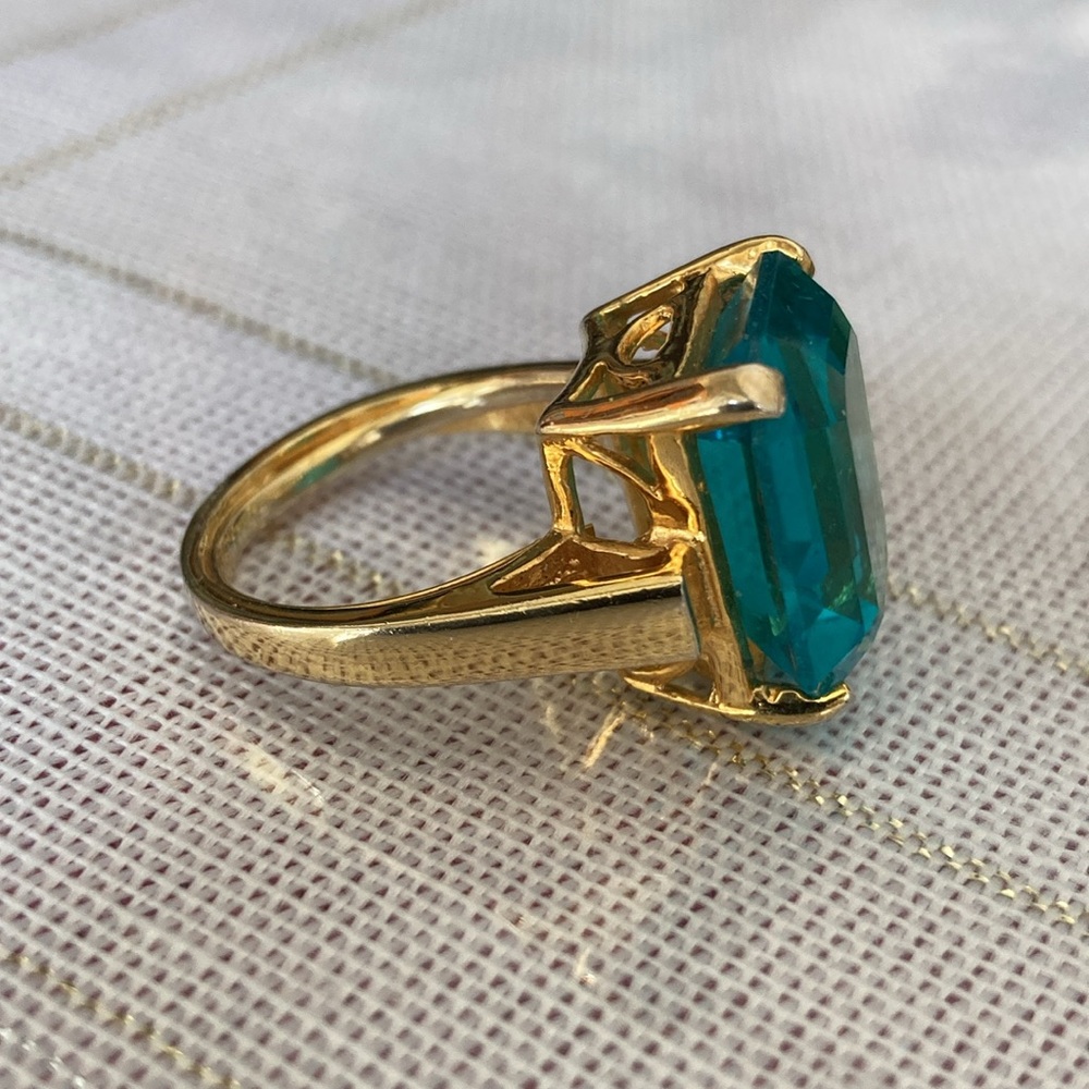 Large Turquoise Rectangular Solitaire ‘Cellini’ R… - image 2